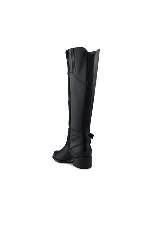 Jones Bootmaker Jones Bootmaker Women's Phoebe Medium Calf-Fit Leather Long Boots in Black - 3