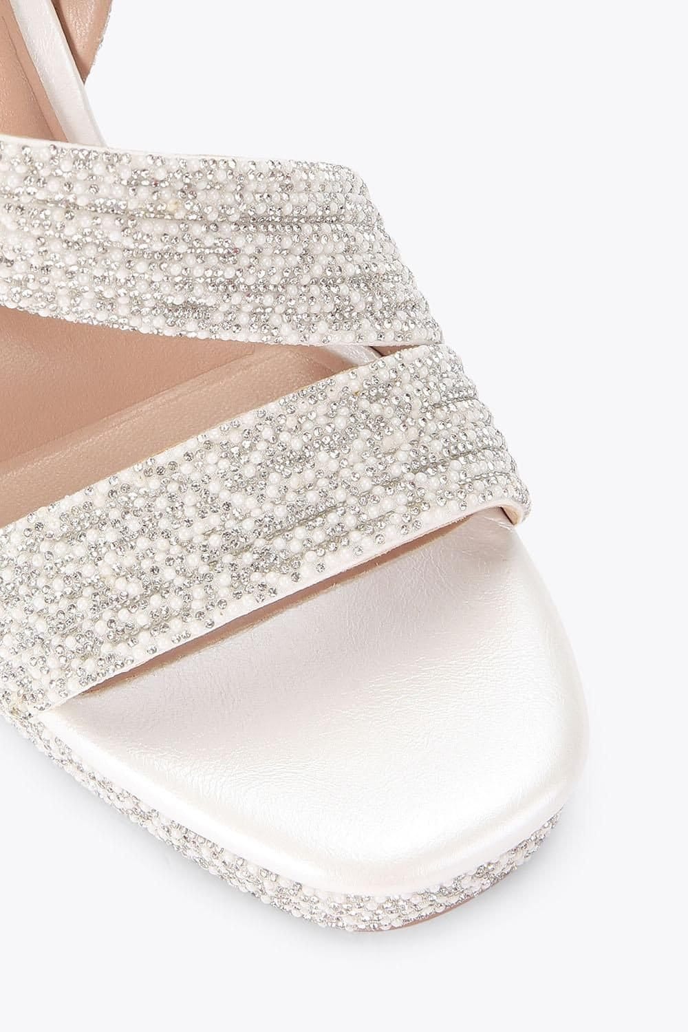 Carvela Carvela Women's 'Gala Wedge Jewel 110' Fabric Heels in White - 4