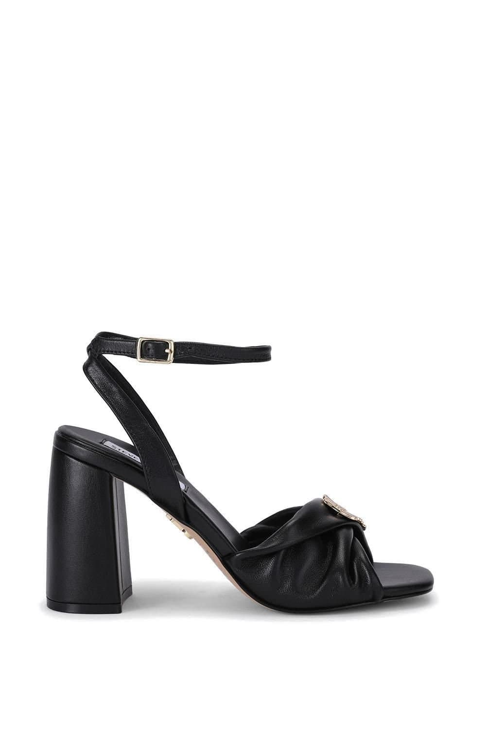 Steve Madden Steve Madden Black Leather Heel Sandals