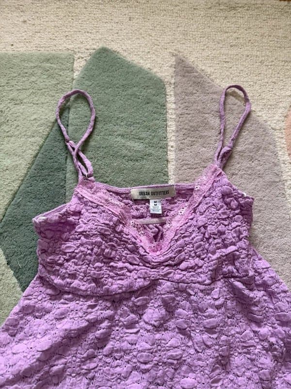Urban Outfitters Urban Outfitters Purple Textured Lace Babydoll Cami Top – Size M