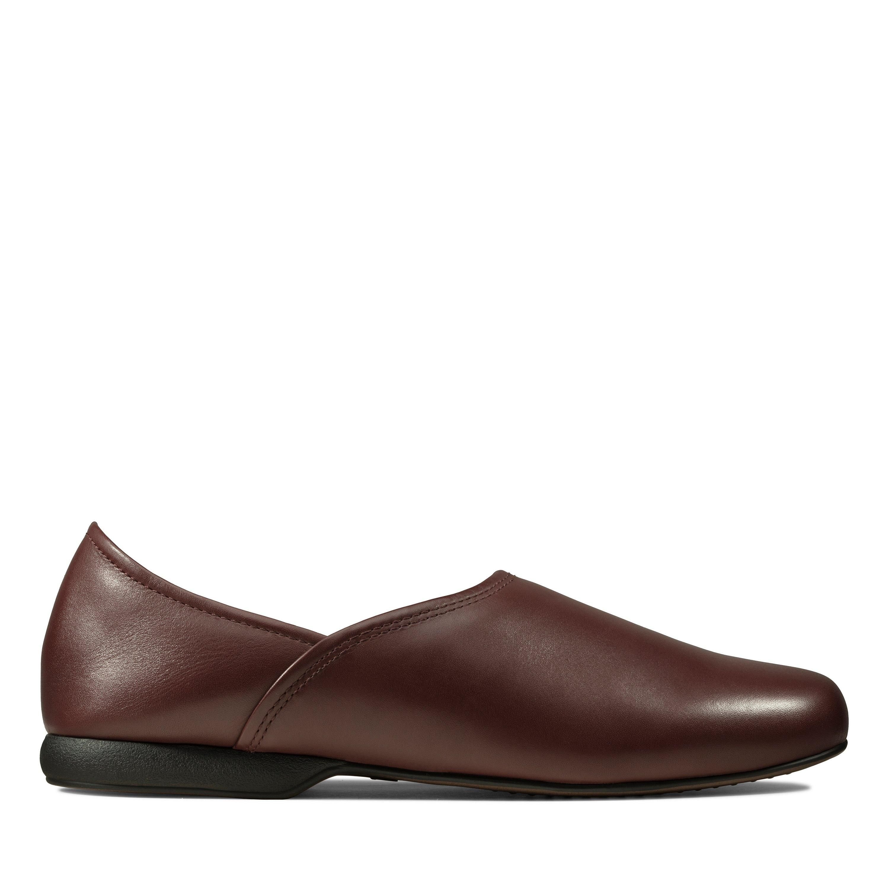 Clarks Clarks Men's Harston Elite Slipper Burgundy Leather Slip Ons, Slippers in Red - 4