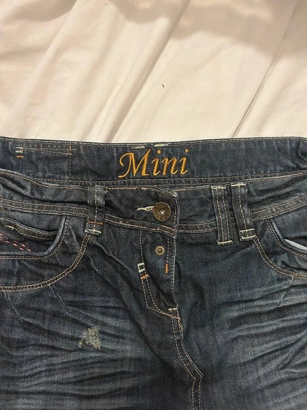 Next Next Y2K Distressed Low Rise Denim Shorts / Mini Skirt Size 12