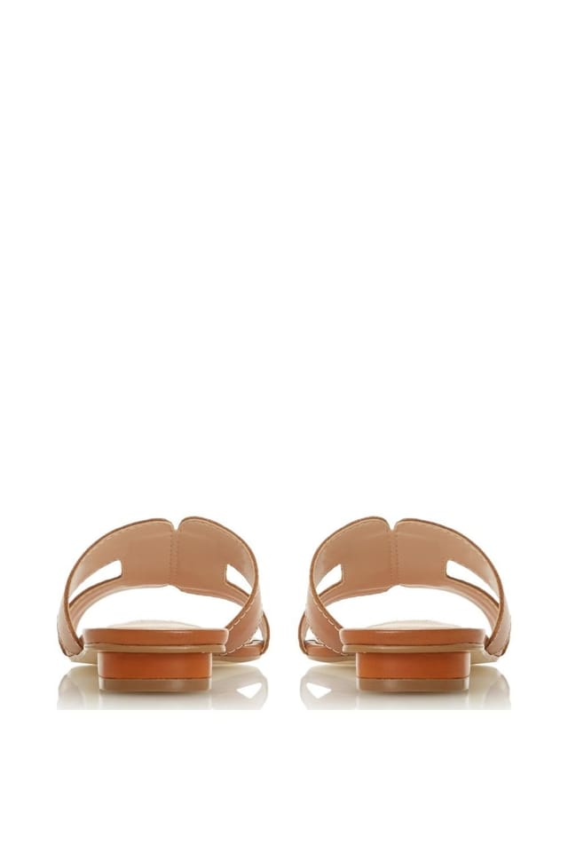 Dune London Dune London Women's Wide Fit 'Loupe' Leather Sliders in Brown - 3