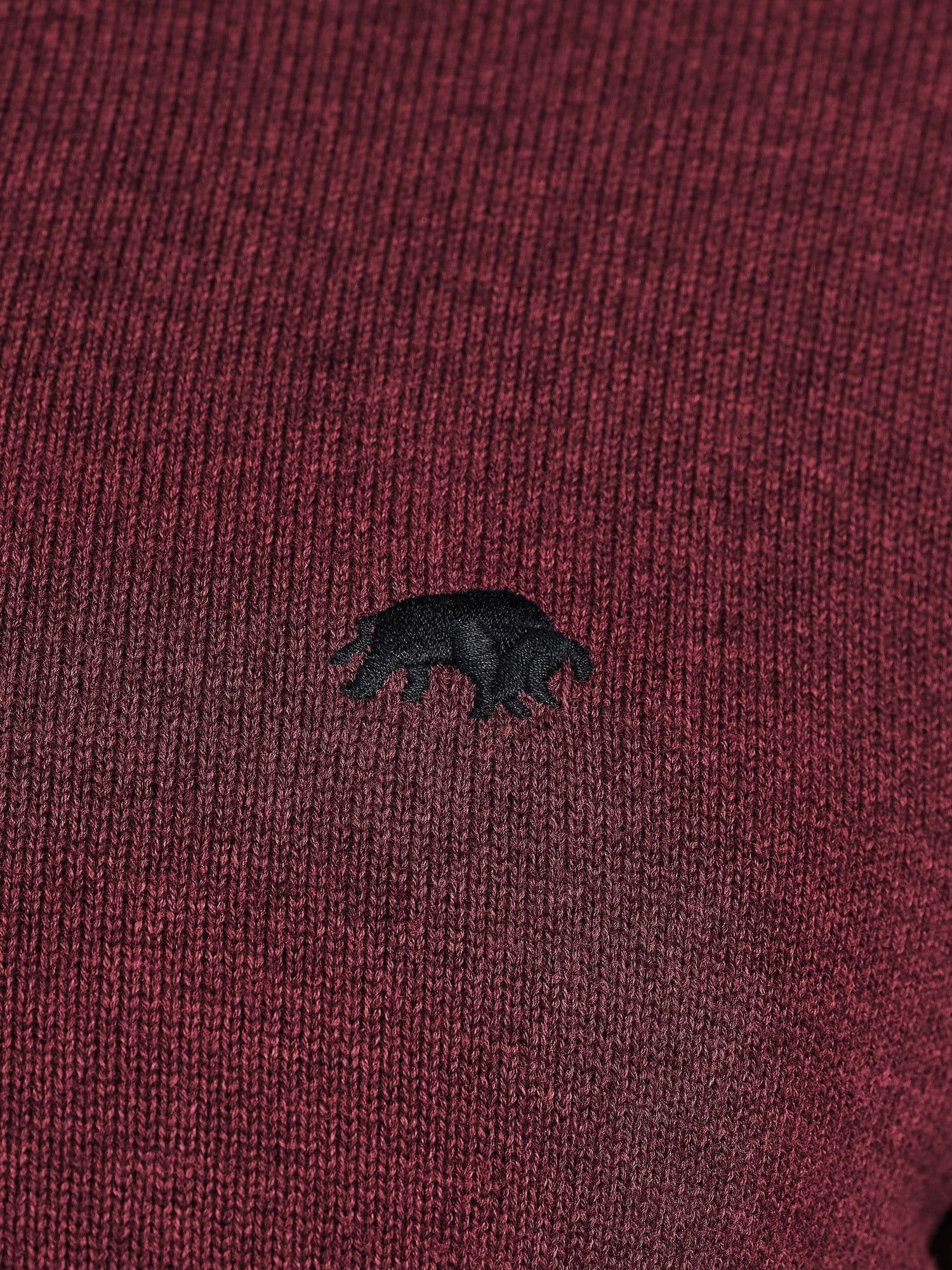 raging bull Raging Bull Men's Classic Quarter Zip Cotton/Cashmere Knit in Dark Red - 4