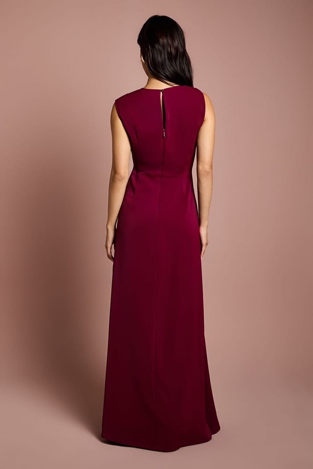Coast Coast Women's Sleeveless Ruched Maxi Dress With Buckle Detail in Berry - 3