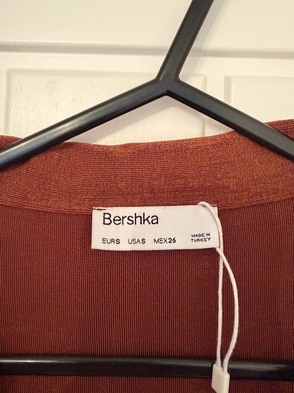 Bershka Bershka brown long sleeve ruched body suit