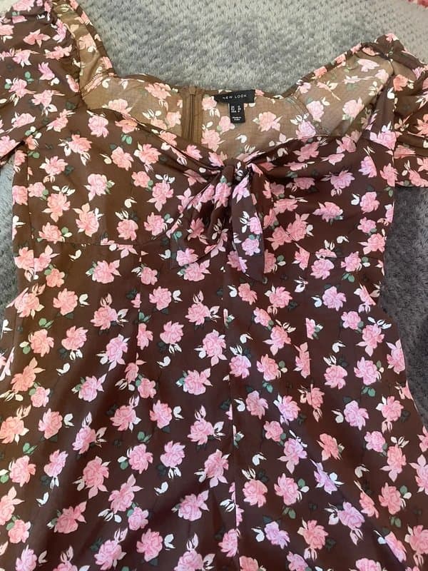 New Look Brown flowery jumpsuit