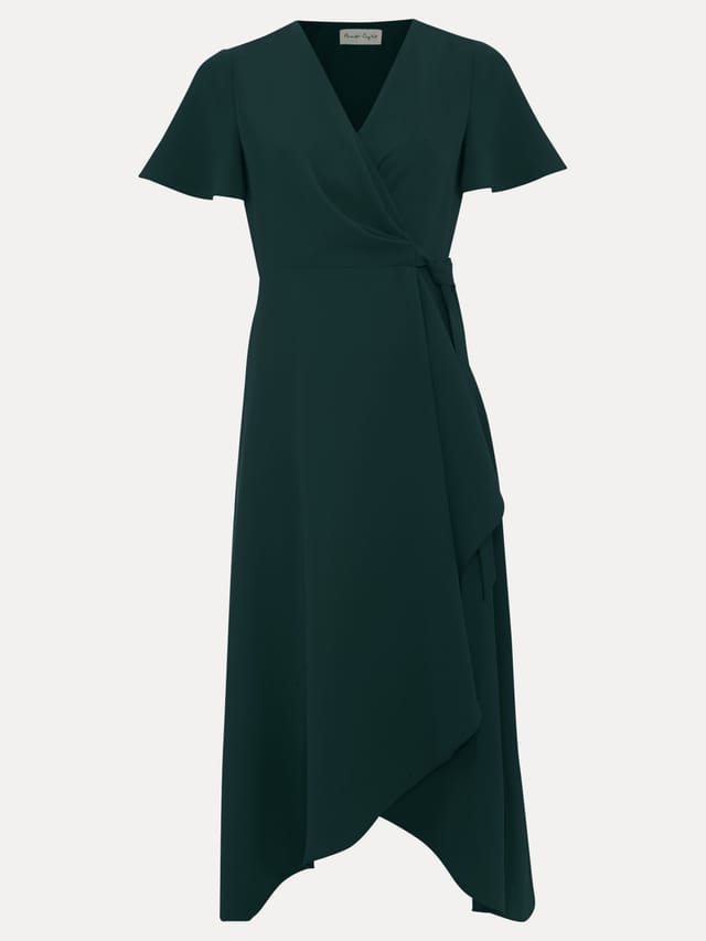 Phase Eight Phase Eight Women's Julissa Wrap Midi Dress in Bottle Green - 2