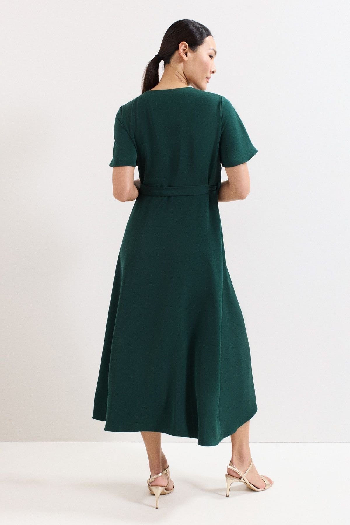 Phase Eight Phase Eight Women's Julissa Wrap Midi Dress in Bottle Green - 4