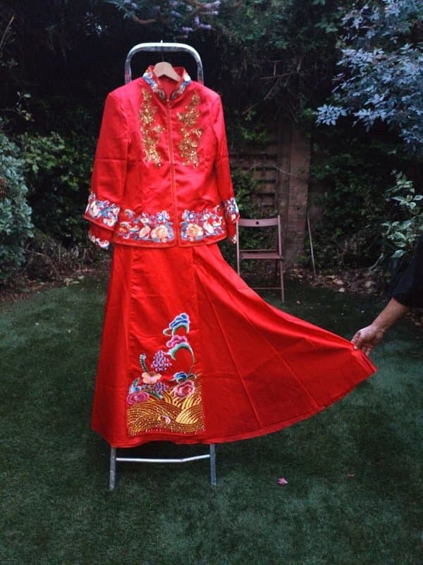 One Red Chinese Bridal Style Outfit | Embroidered Two-Piece Set | Festival & Cosplay