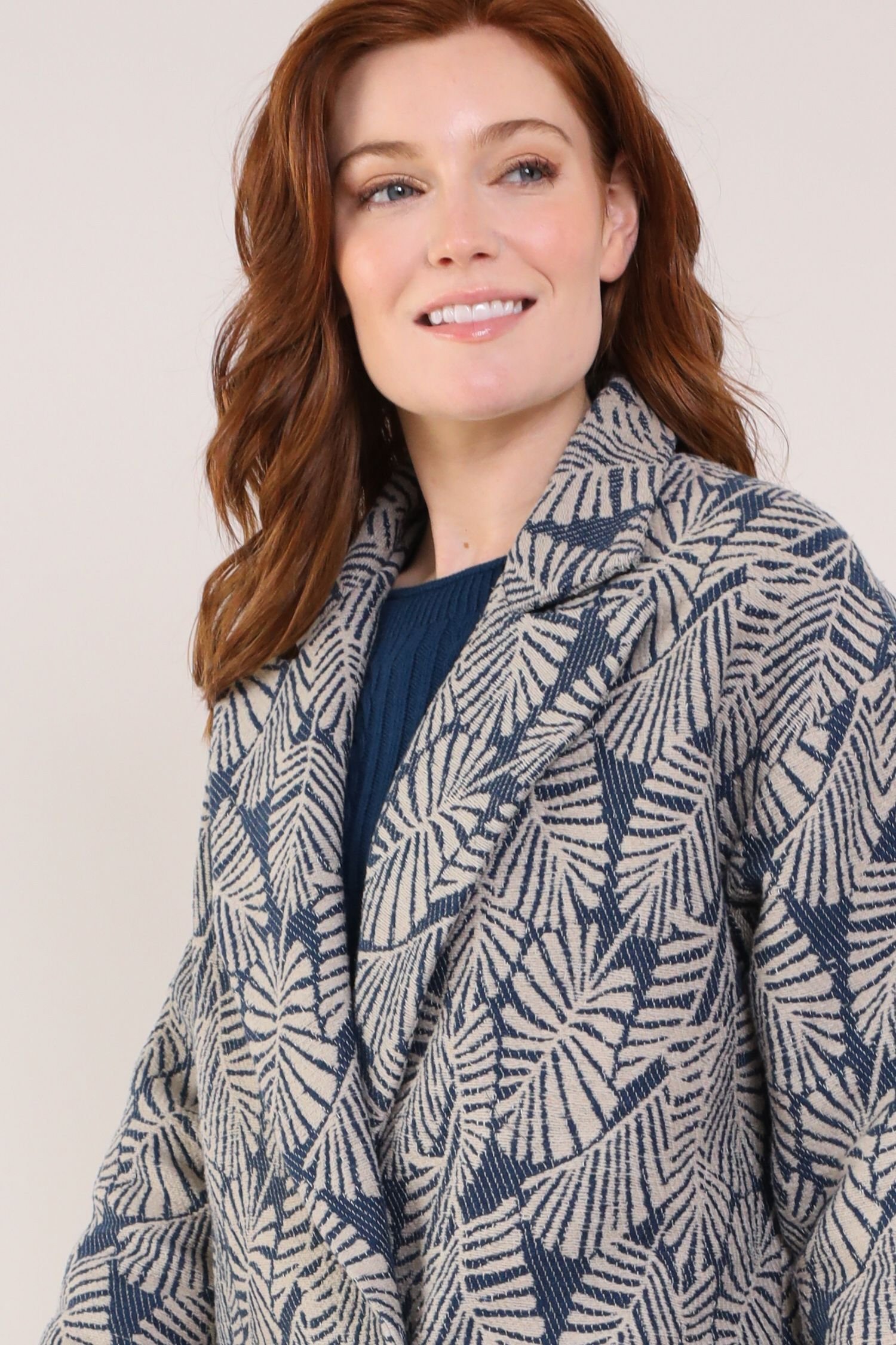 Nomads Clothing Nomads Clothing Women's Cotton Handloom Oversized Coat in Blue - 2