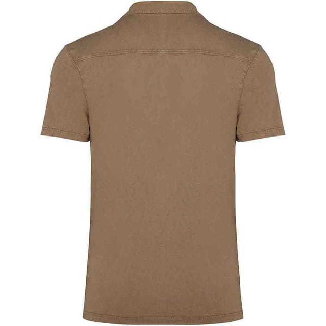 Spasso Spasso Men's Jersey Short-Sleeved Shirt in Light Khaki - 2