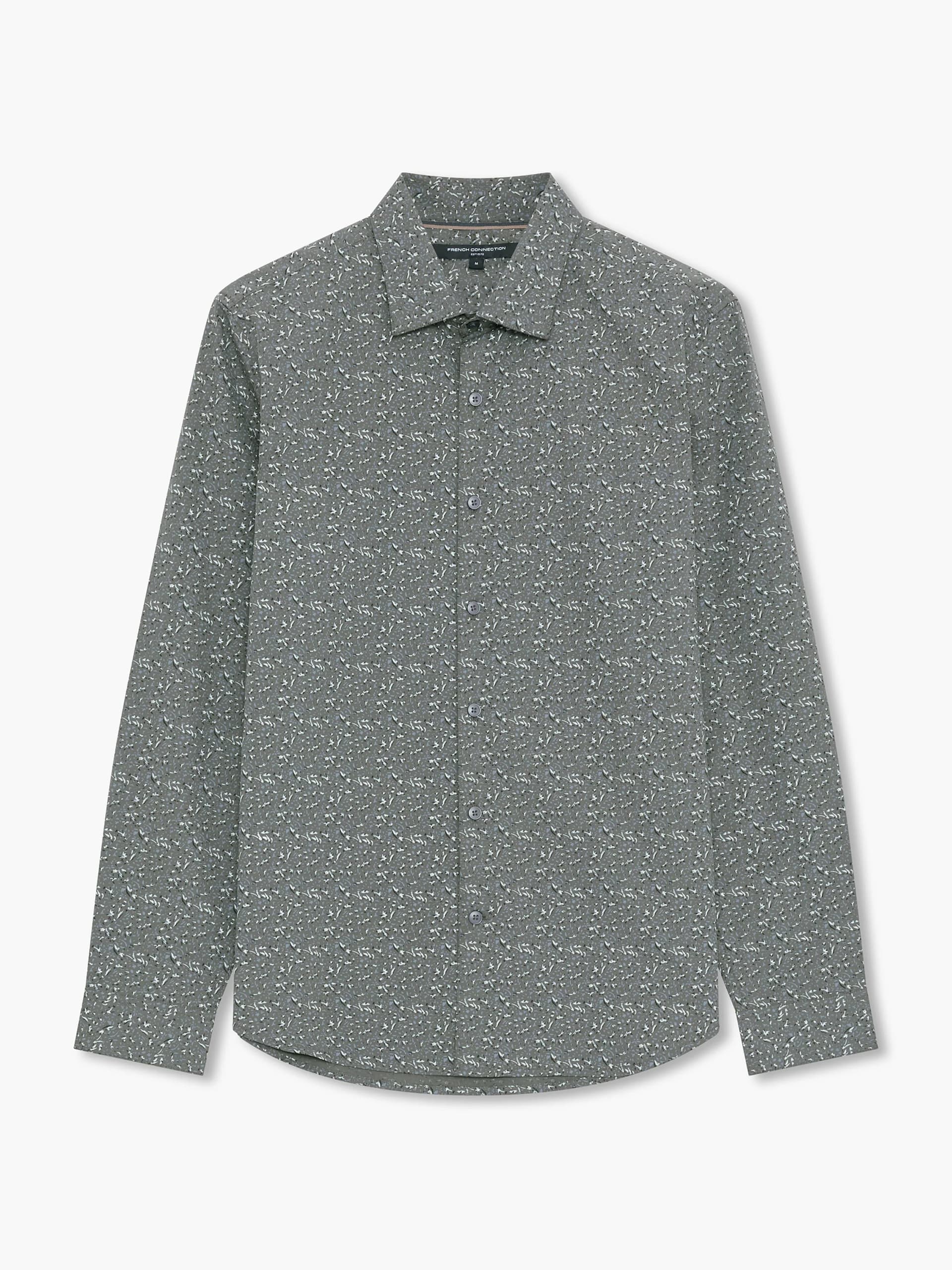 French Connection Green Leaf Print Regular Fit Shirt Green Multi