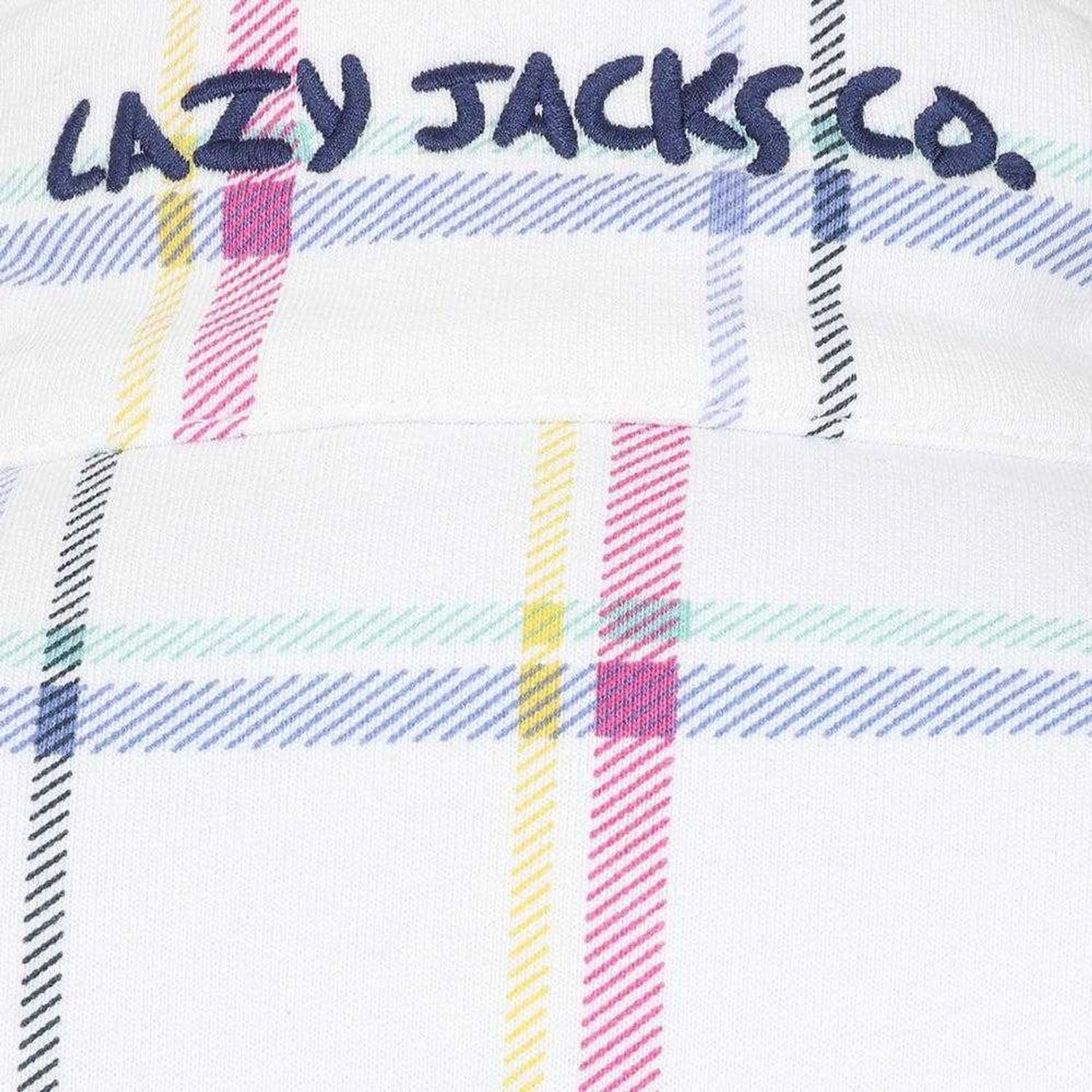 Lazy Jacks Lazy Jacks Women's Checked Full Zip Sweatshirt in White - 4