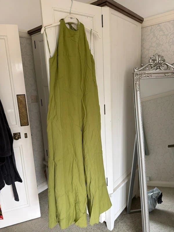 ASOS Green halterneck wide leg jumpsuit. Size 14