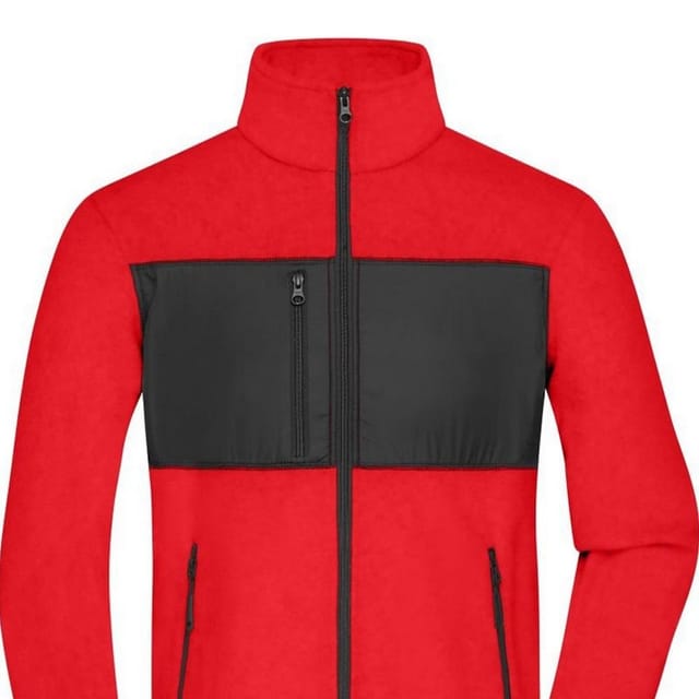 James and Nicholson James and Nicholson Men's Fleece Jacket in Red - 2