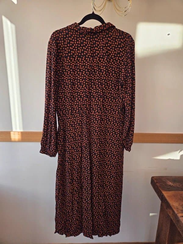 Whistles Black and Orange Midi Shirt Dress