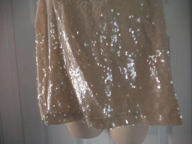 F&F F&F Champagne Sequin Vest Top UK 16 Gold Sleeveless Party Evening Sparkly Cami