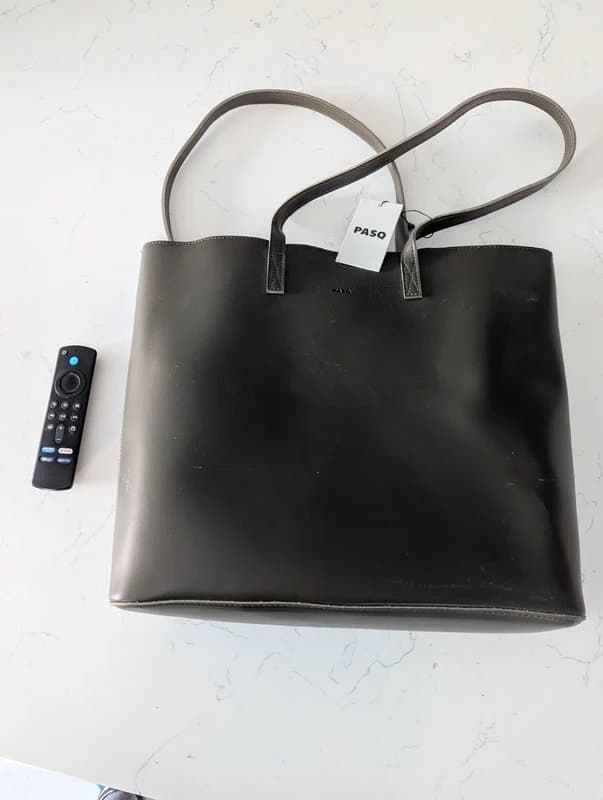 ASOS ASOS Pasq Faux Leather Dark Green Tote Bag