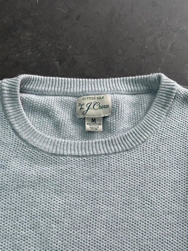 J.Crew Crew  Women’s Cotton Silk Light Grey Knit Jumper Size M
