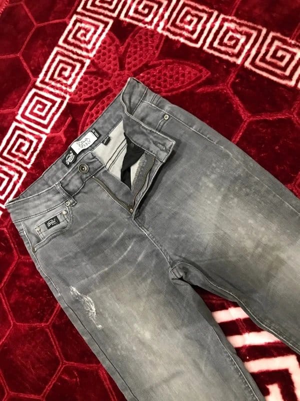 Mens skinny Super-dry size small grey skinny jeans waist 28ins 30L