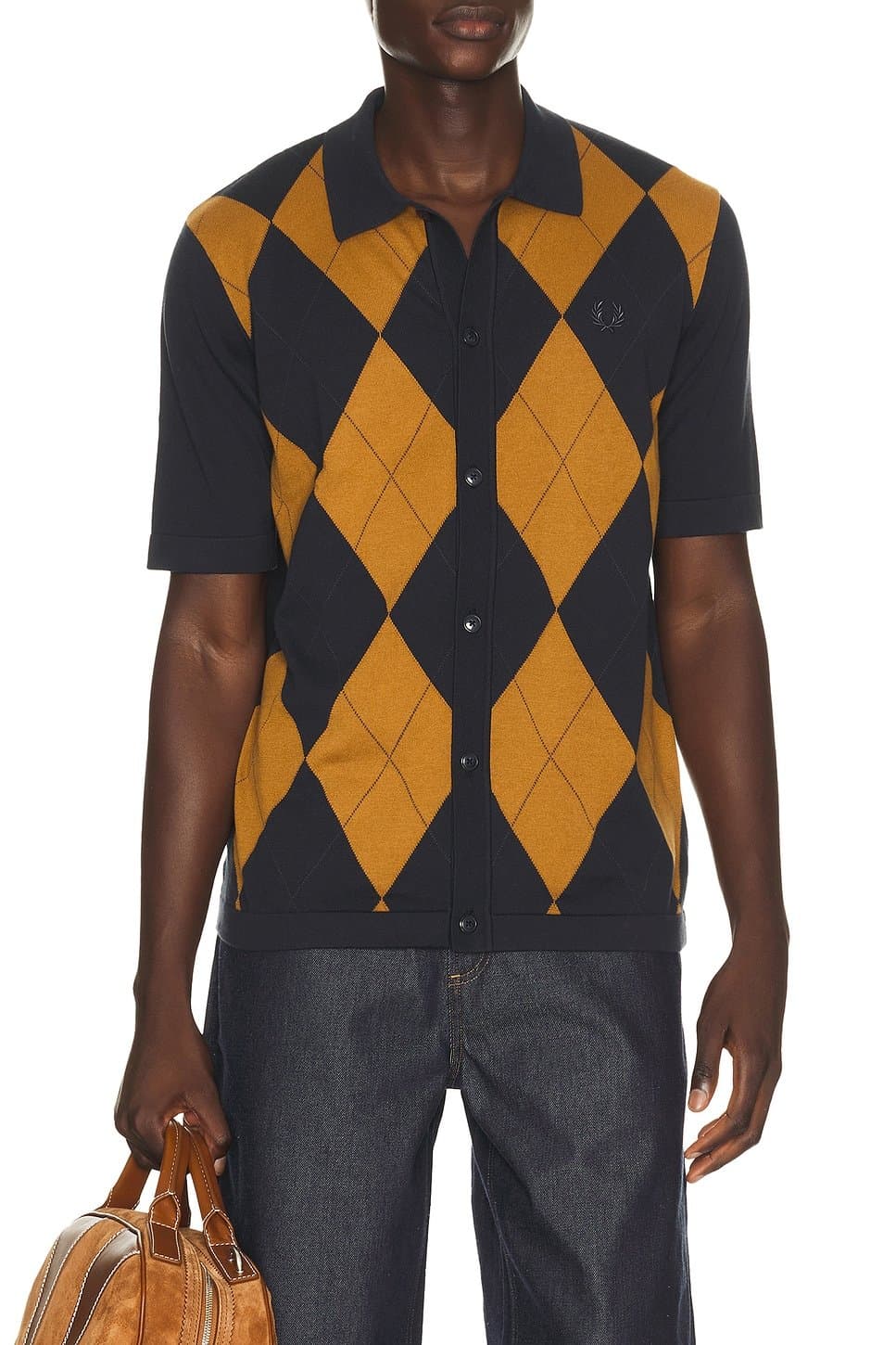 revolve Argyle Button Knitted Shirt