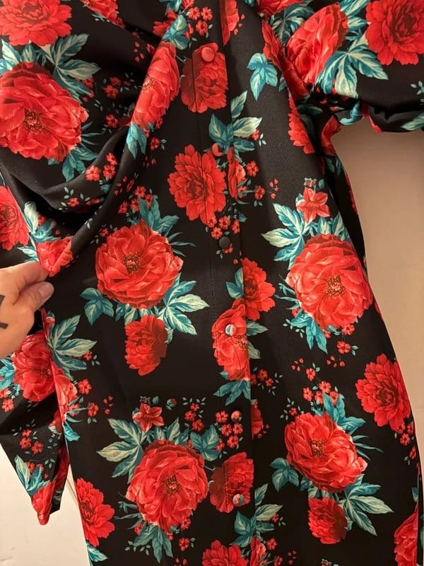 ASOS Design Red Floral Print Bodycon Dress Size 8