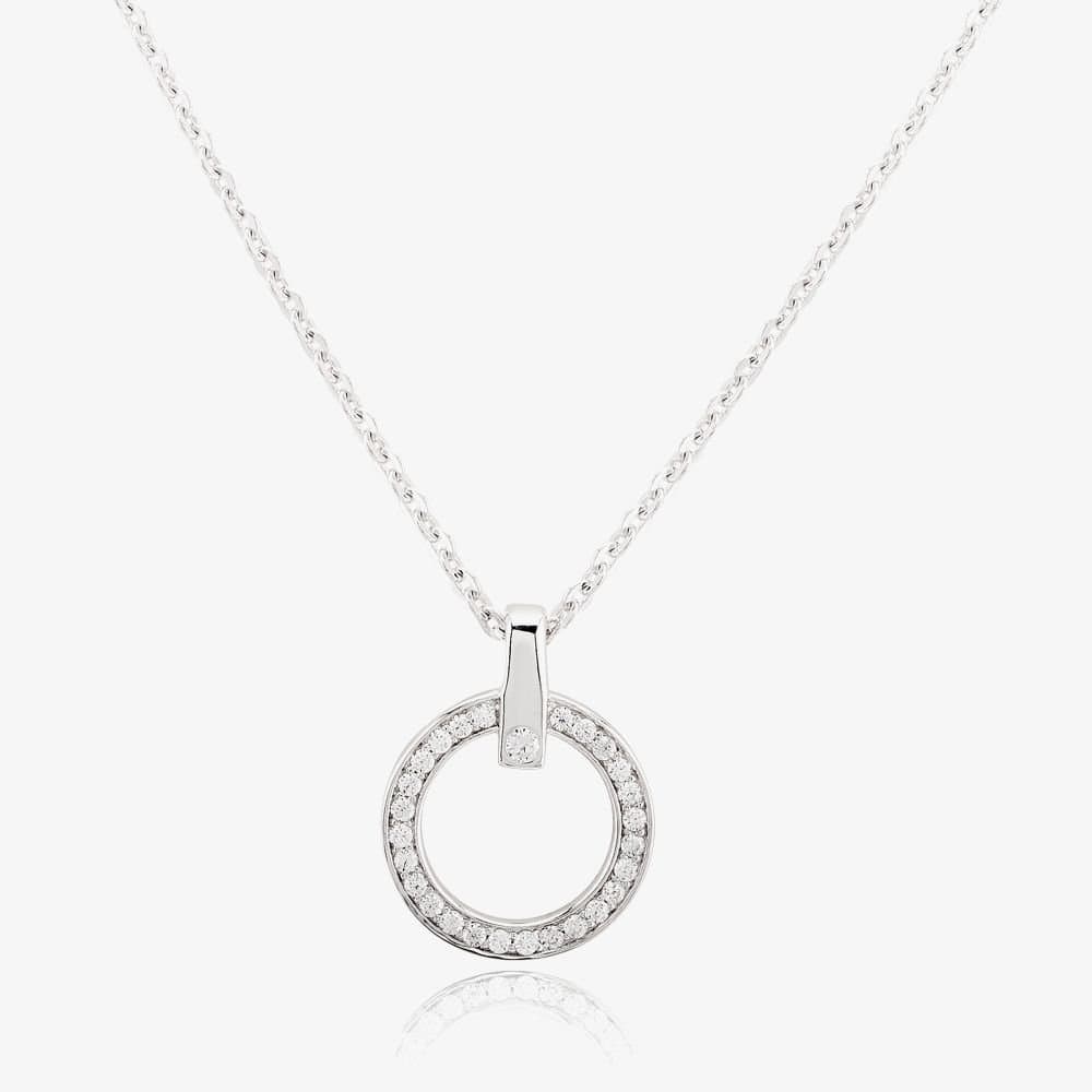 Rosa Lea Rosa Lea Women's Open Circle Pave Pendant AE-948226NA-1 in Silver