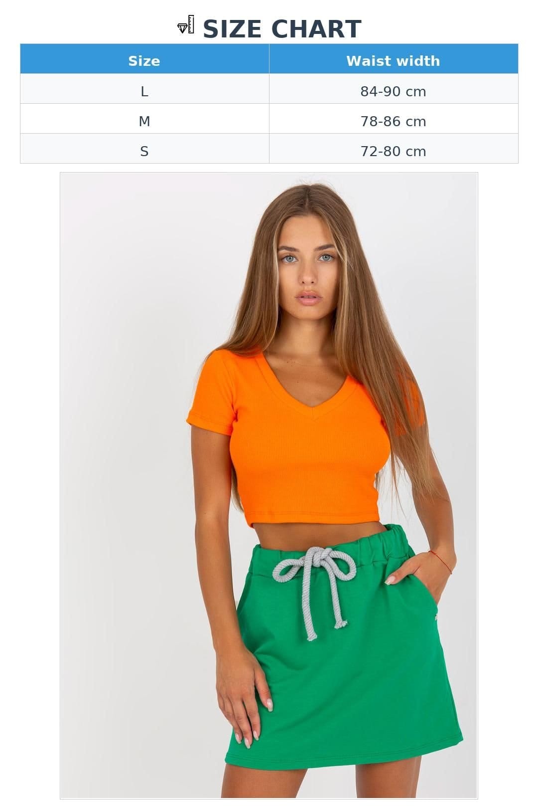 Love Lace Love Lace Women's Mini Skirt Elastic Waistband Binding Slip Pockets Style 168506 in Green - 4