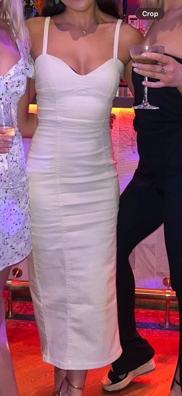 ASOS Cream Soft Denim Midi Dress