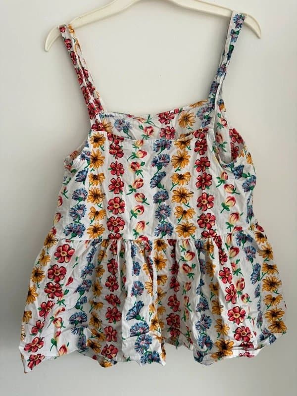 ASOS ASOS white floral peplum style summer top