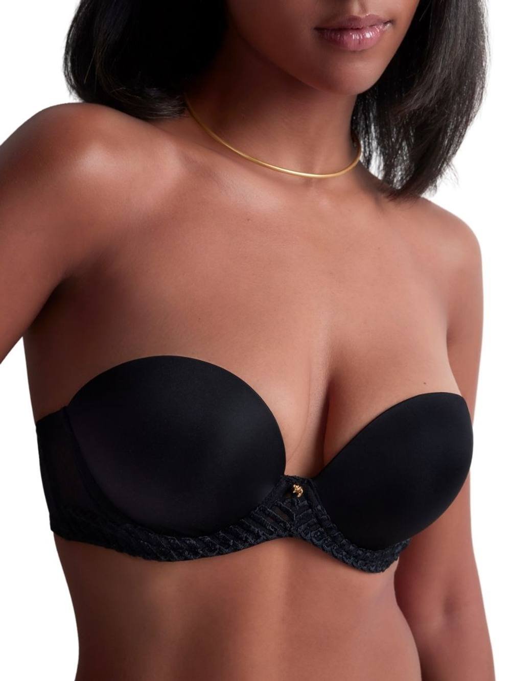 Aubade Aubade Women's Sheer Emotion Moulded Strapless Bra in Black - 4