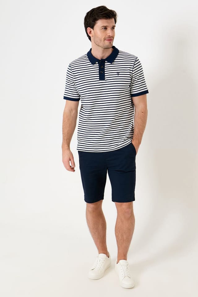 Saltwell Saltwell Men's Stripe Short Sleeve Cotton Polo Shirt - 3