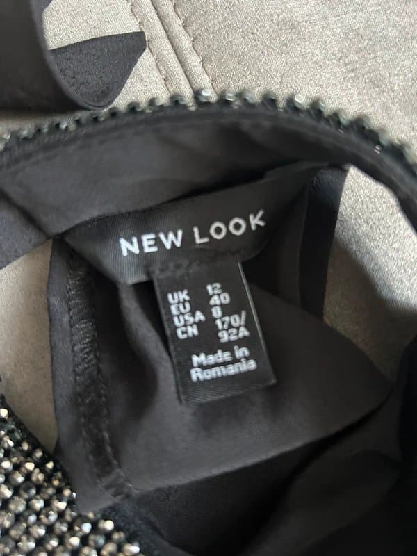 New Look New look black diamanté halter neck top size 12