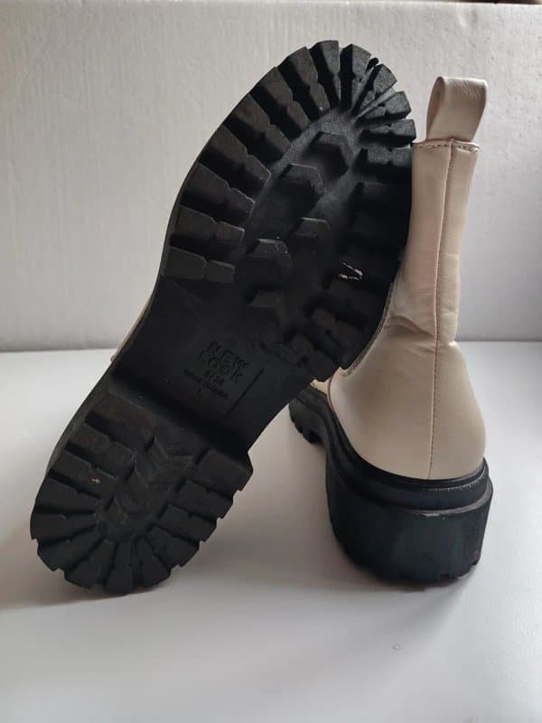 New Look Beige Chunky Chelsea Boots | Platform Sole | New Look | Size 38 / UK 5 | Trendy Minimal