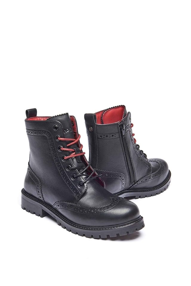 Moshulu Moshulu Women's 'Filico' Brogue Lace-up Boots in Black - 2