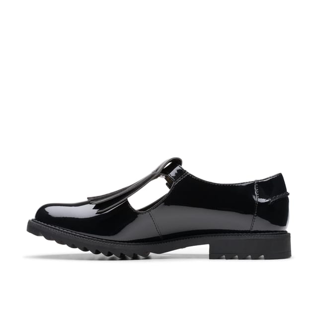 Clarks Clarks Women's Griffin Mia 2 Black Patent T Bar Shoes - 2