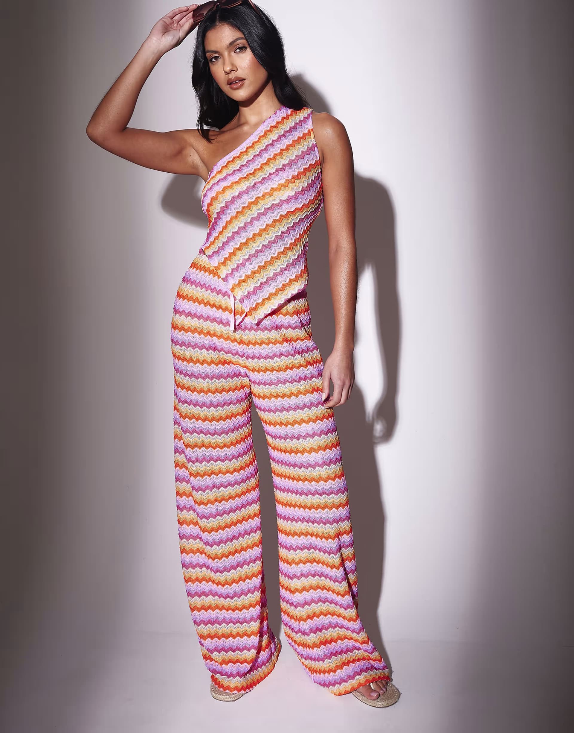 ASOS South Beach Chevron crochet co ord set in multi