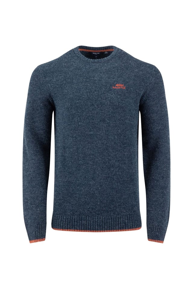 Weird Fish Weird Fish Men's Gorleston Crew Neck Jumper in Navy - 2