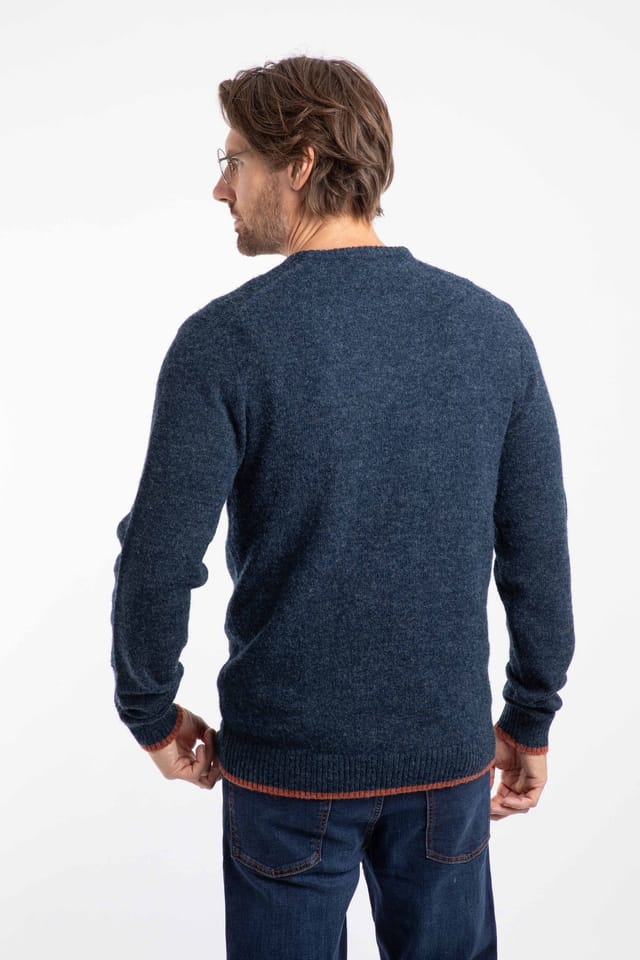 Weird Fish Weird Fish Men's Gorleston Crew Neck Jumper in Navy - 3