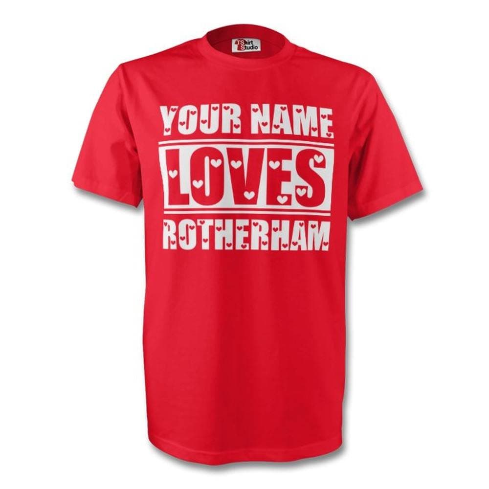 Rotherham Rotherham Men's Your Name Loves T-Shirt in Red