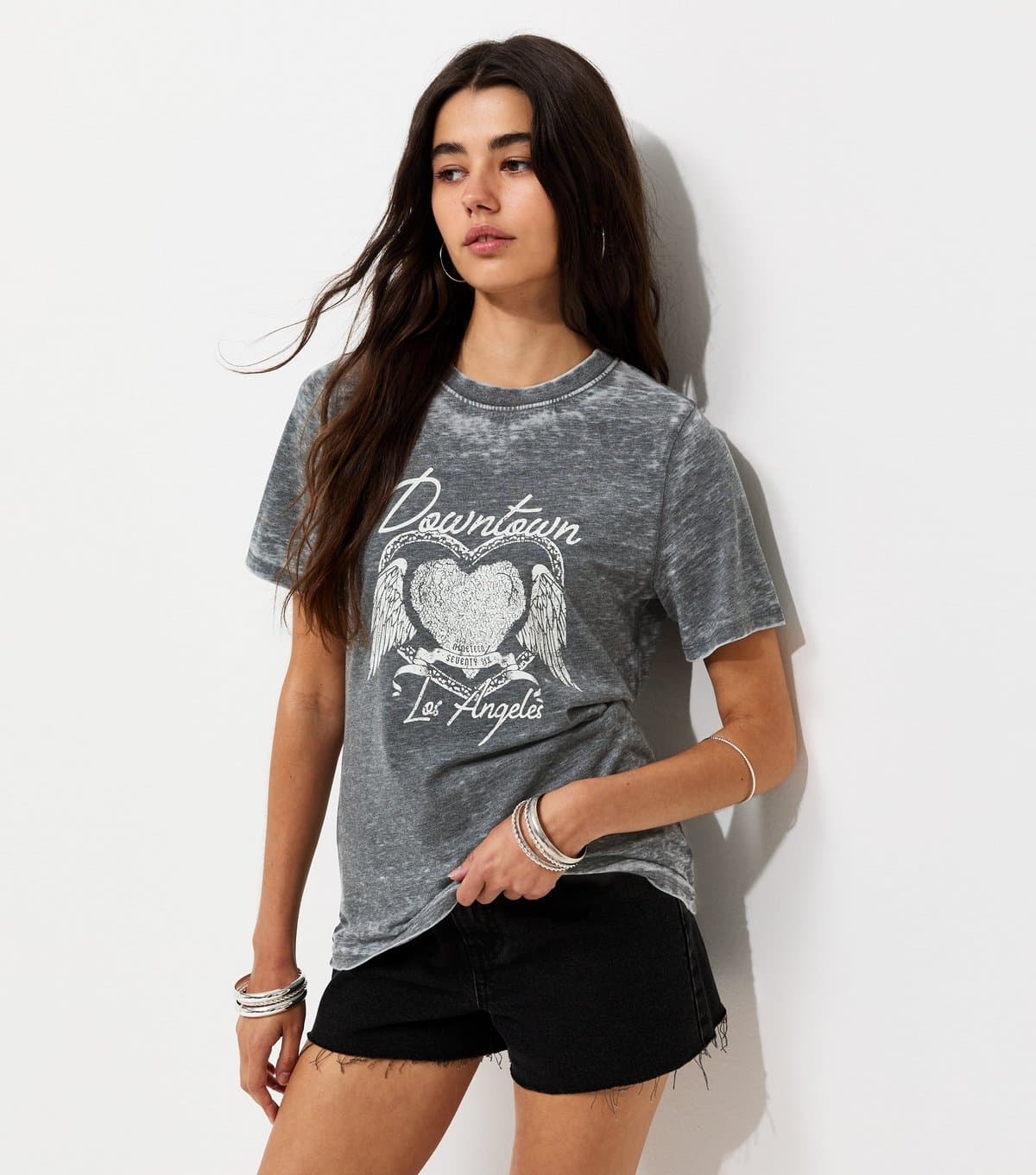 New Look New Look Relaxed Dark Grey Distressed Downtown Los Angeles