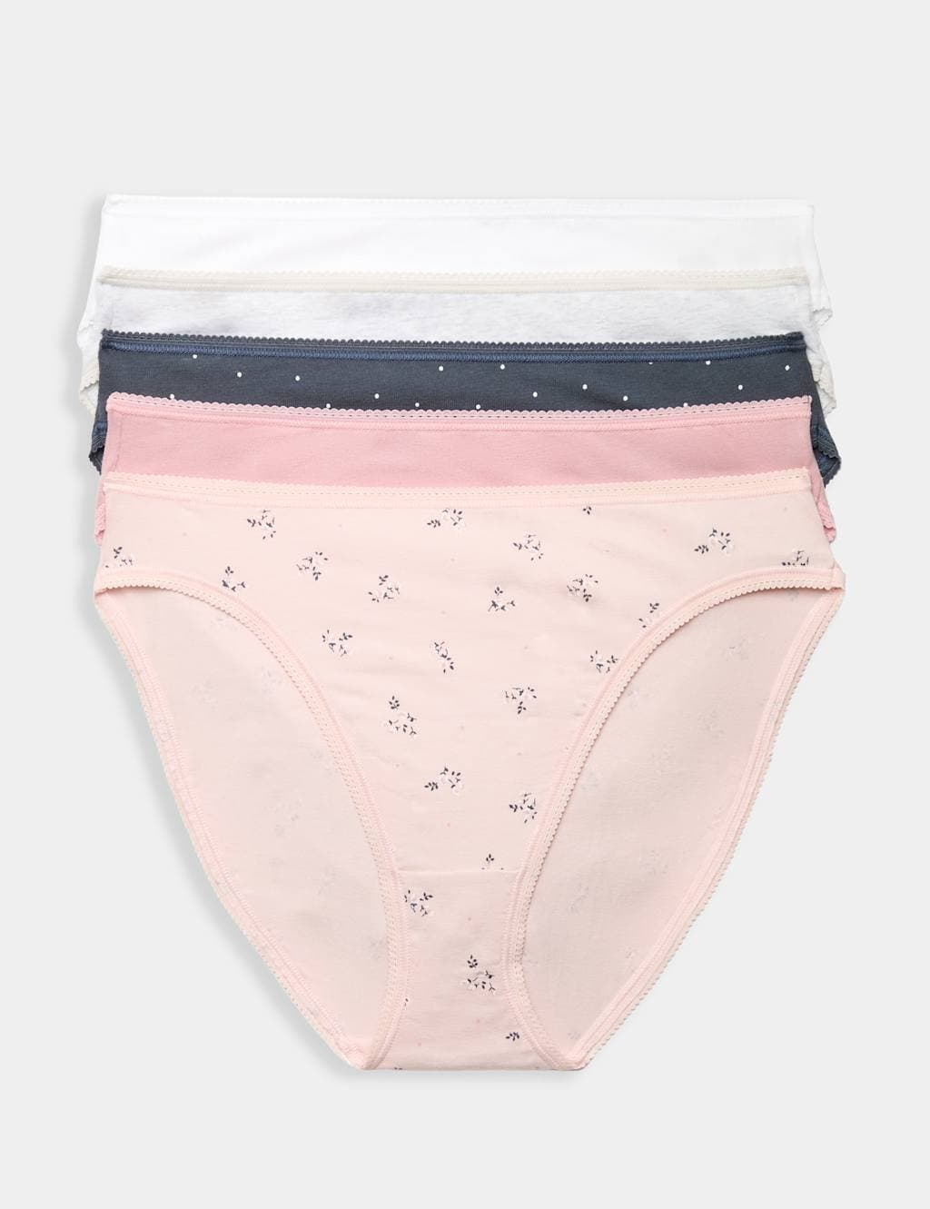 Marks & Spencer M&S 5pk Cotton Rich Lycra® High Leg Knickers Nightshade