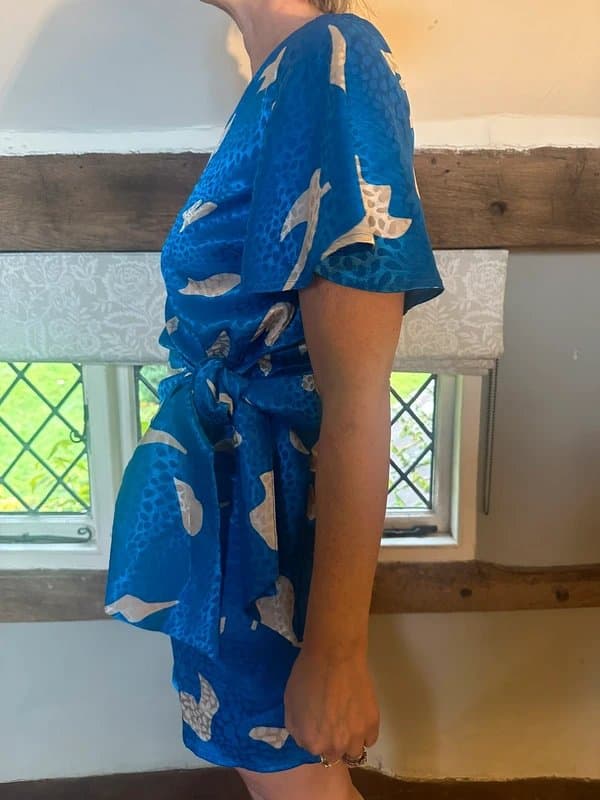 Never Fully Dressed Never Fully Dressed Blue/Silver Silk Dress