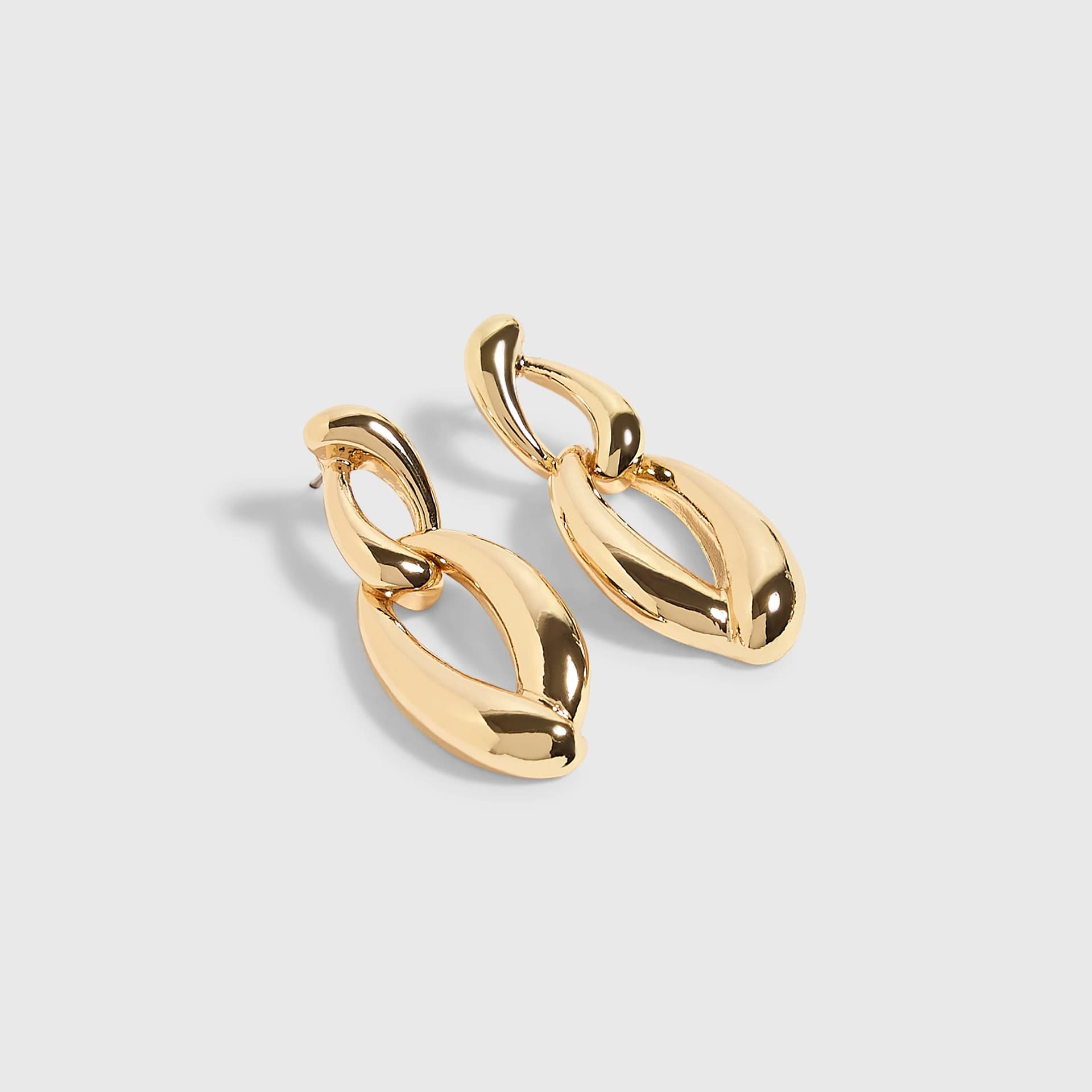 River Island River Island Womens Gold Double Link Earrings