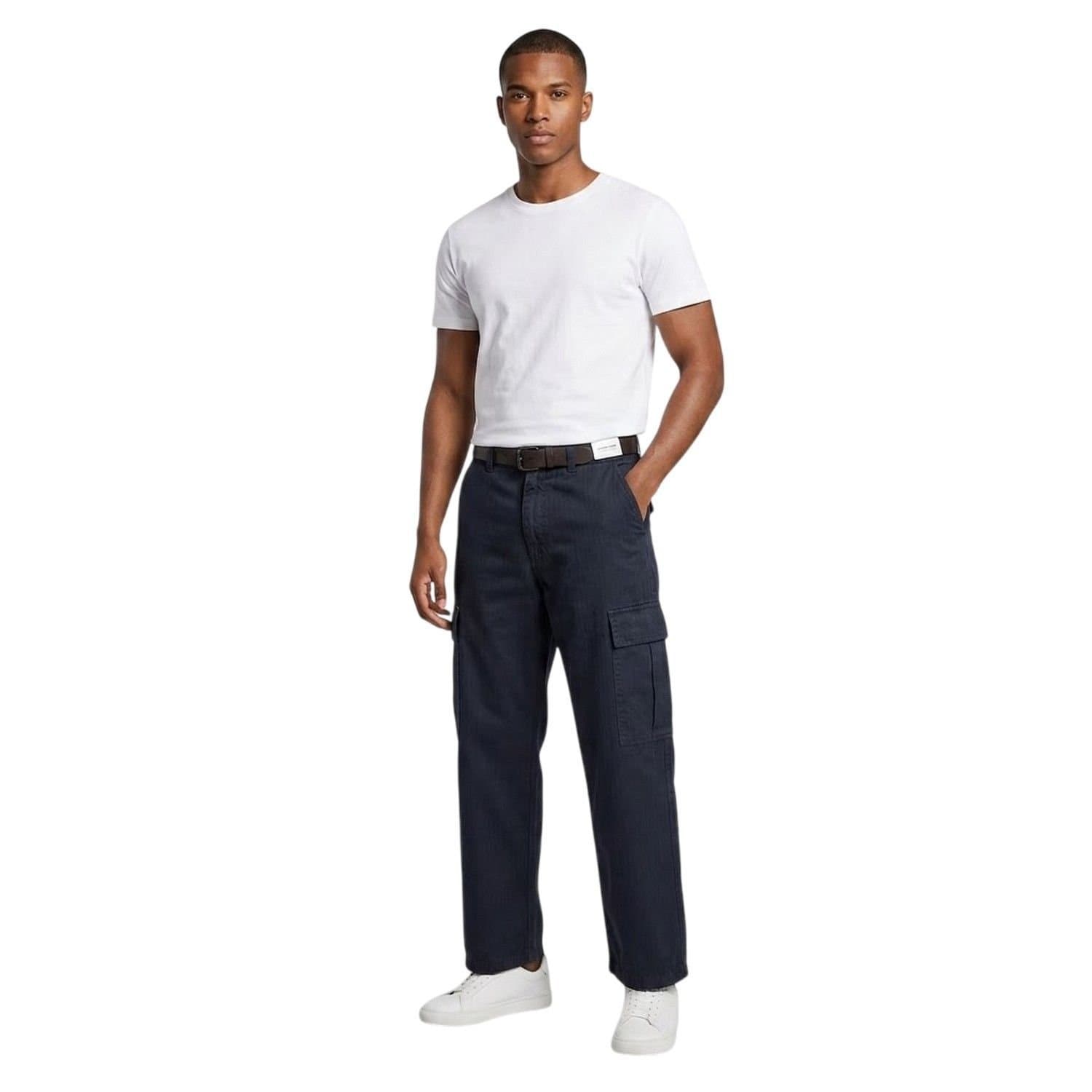 jack & jones Jack & Jones Men's Owen Wide Leg Combat Trousers in Dark Navy