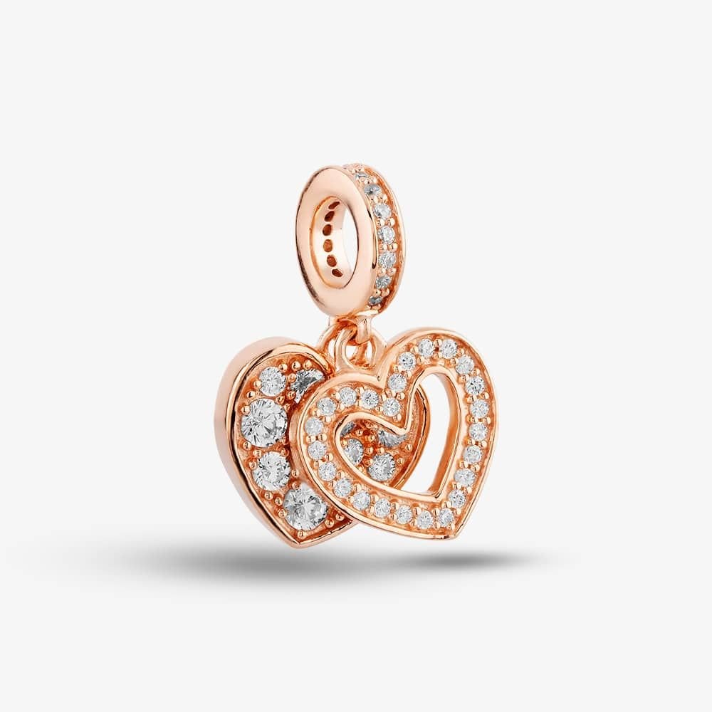 Rosa Lea Rosa Lea Women's Double Heart Dangle Charm AM-2THB032006 in Rose Gold - 2