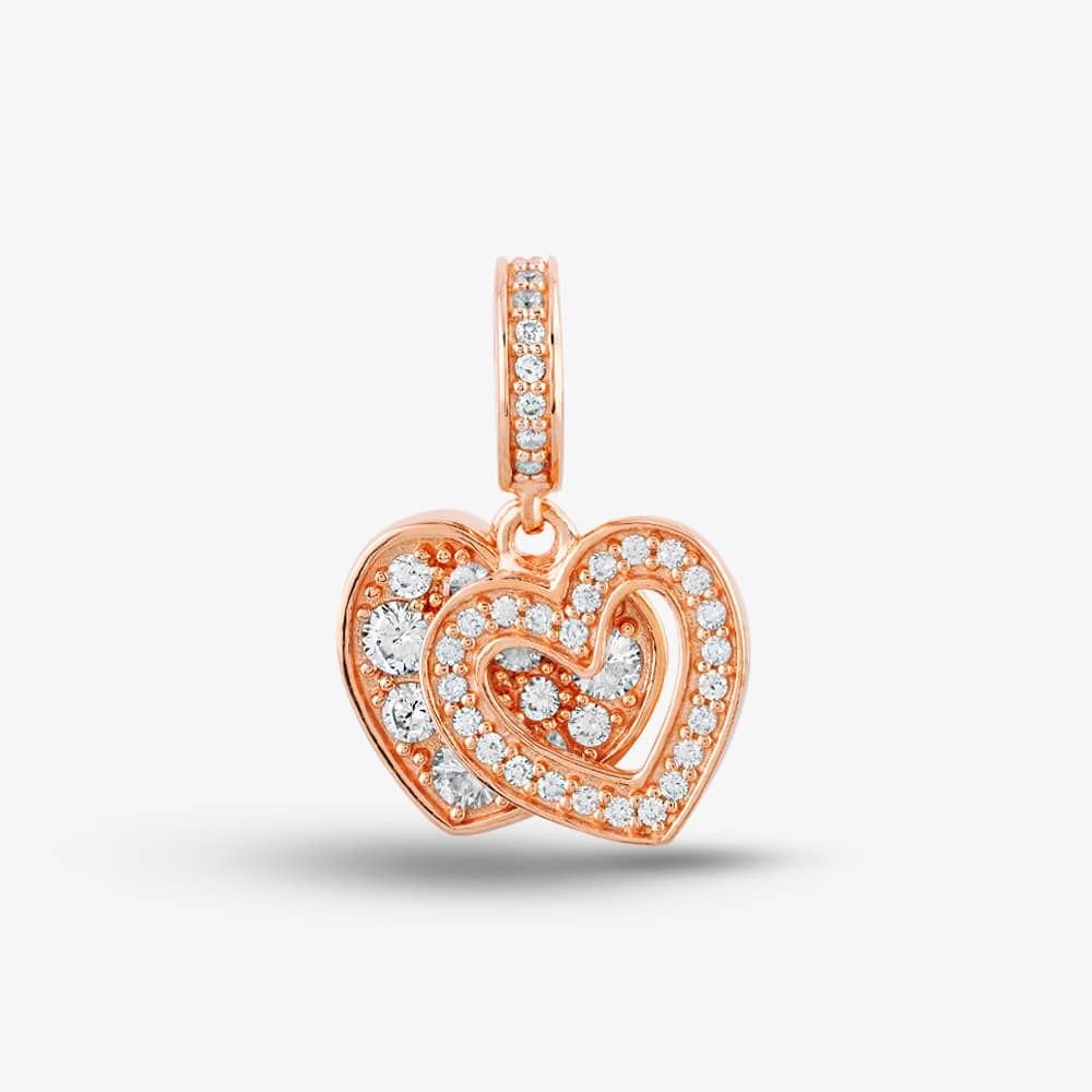 Rosa Lea Rosa Lea Women's Double Heart Dangle Charm AM-2THB032006 in Rose Gold - 3