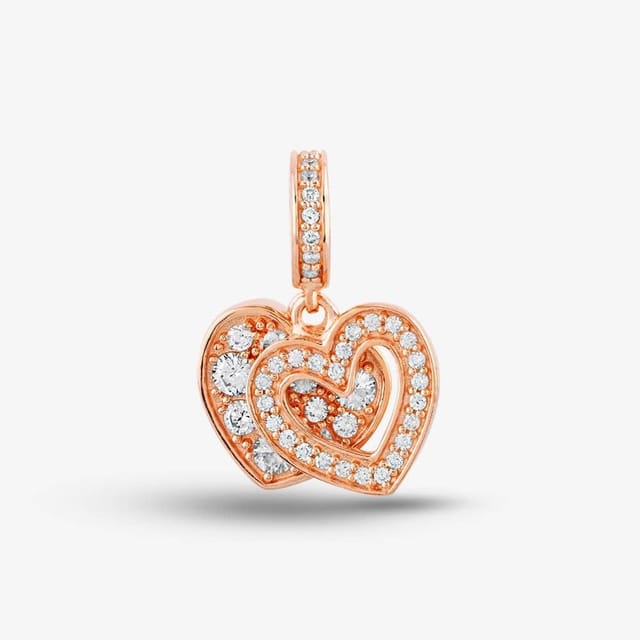 Rosa Lea Rosa Lea Women's Double Heart Dangle Charm AM-2THB032006 in Rose Gold - 3