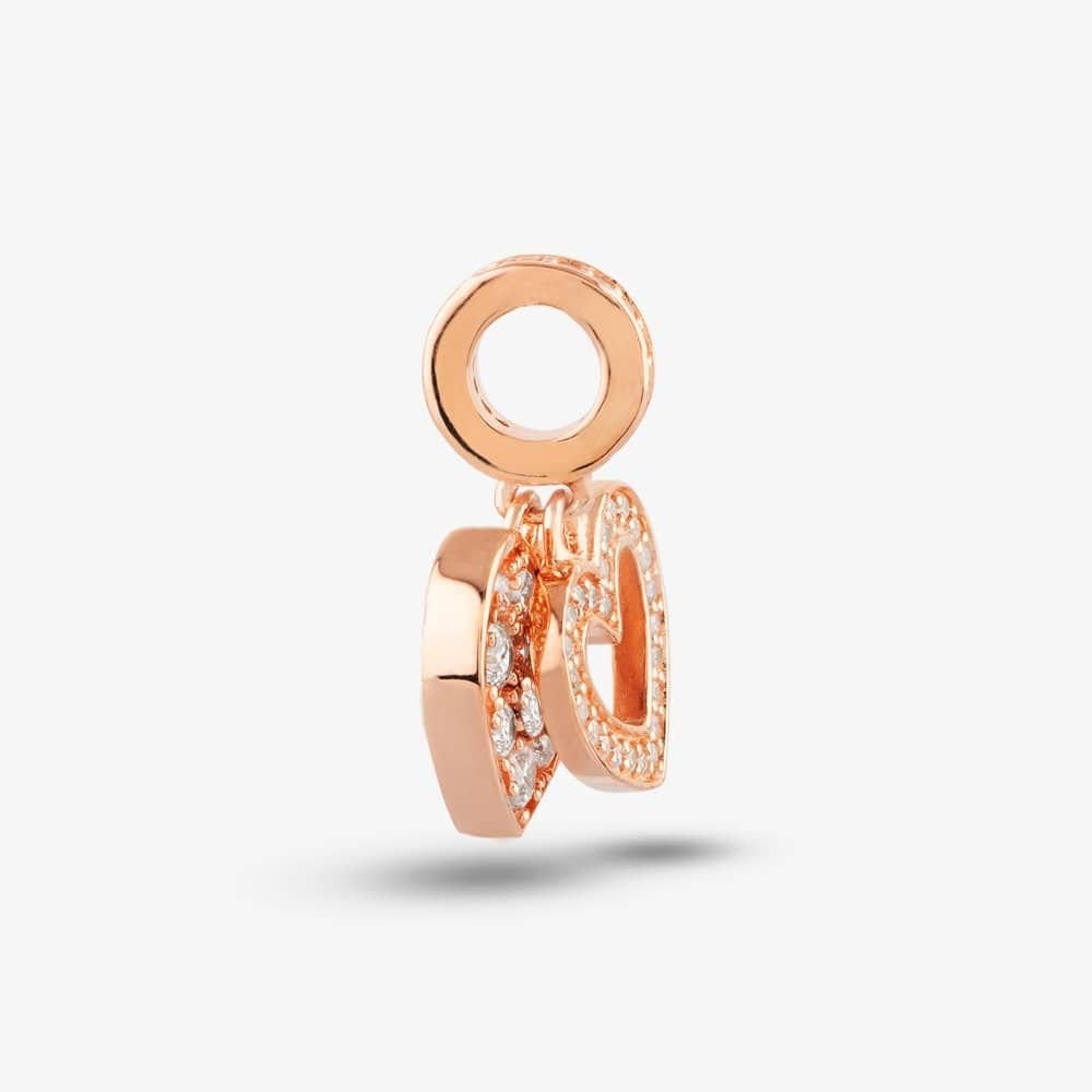Rosa Lea Rosa Lea Women's Double Heart Dangle Charm AM-2THB032006 in Rose Gold - 4